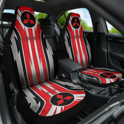 Red Mitsubishi Inspired Car Seat Covers Custom 1 210401 - YourCarButBetter