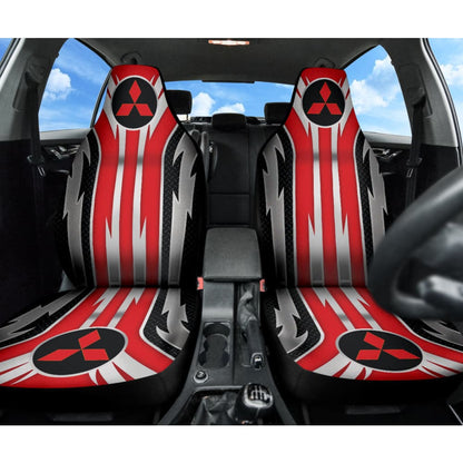 Red Mitsubishi Inspired Car Seat Covers Custom 1 210401 - YourCarButBetter