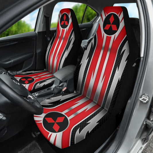 Red Mitsubishi Inspired Car Seat Covers Custom 1 210401 - YourCarButBetter