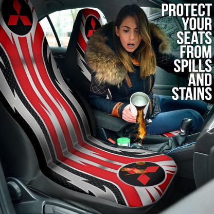 Red Mitsubishi Inspired Car Seat Covers Custom 1 210401 - YourCarButBetter