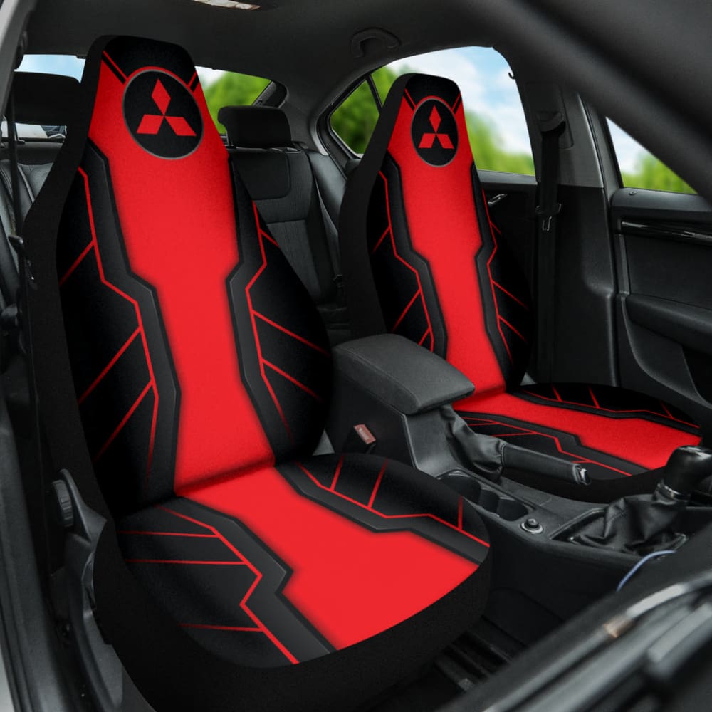 Red Mitsubishi Inspired Car Seat Covers Custom 2 210401 - YourCarButBetter