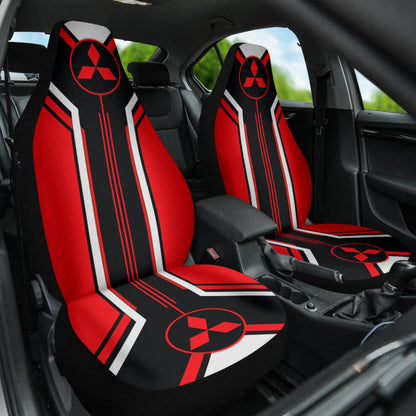 Red Mitsubishi Inspired Car Seat Covers Custom 3 210401 - YourCarButBetter
