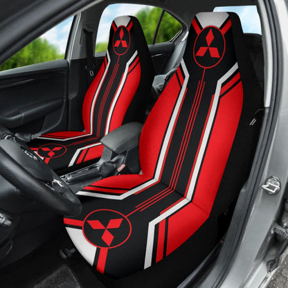 Red Mitsubishi Inspired Car Seat Covers Custom 3 210401 - YourCarButBetter