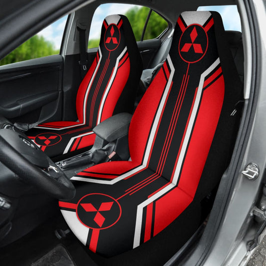 Red Mitsubishi Inspired Car Seat Covers Custom 3 210401 - YourCarButBetter