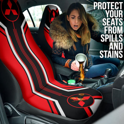 Red Mitsubishi Inspired Car Seat Covers Custom 3 210401 - YourCarButBetter