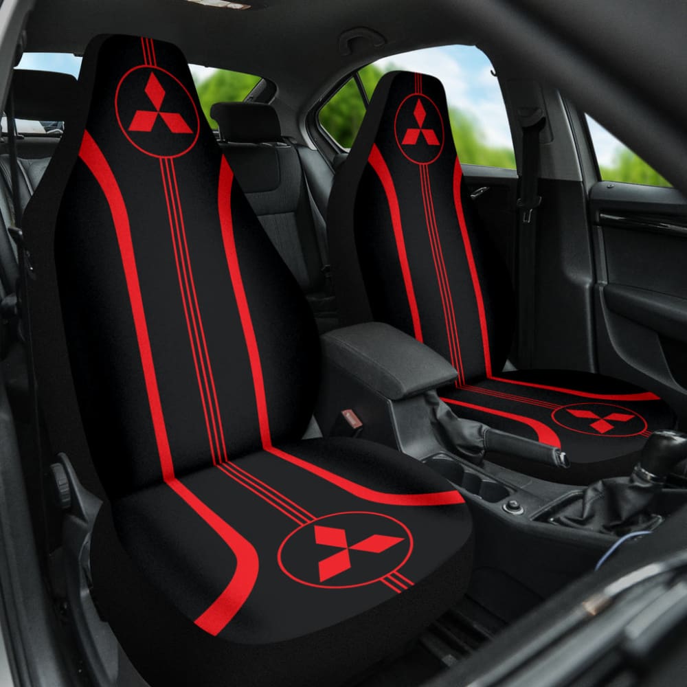 Red Mitsubishi Inspired Car Seat Covers Custom 4 210401 - YourCarButBetter