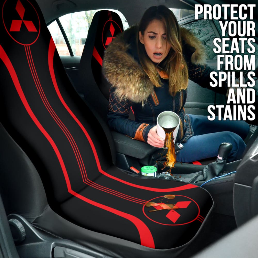 Red Mitsubishi Inspired Car Seat Covers Custom 4 210401 - YourCarButBetter