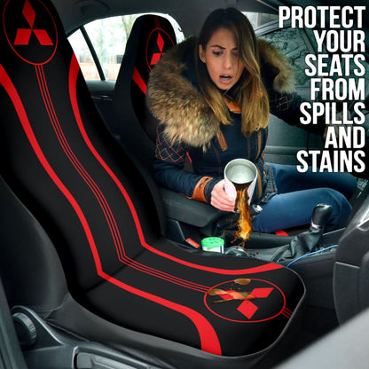 Red Mitsubishi Inspired Car Seat Covers Custom 4 210401 - YourCarButBetter
