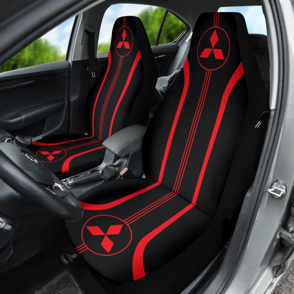 Red Mitsubishi Inspired Car Seat Covers Custom 4 210401 - YourCarButBetter