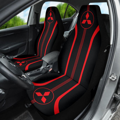 Red Mitsubishi Inspired Car Seat Covers Custom 4 210401 - YourCarButBetter