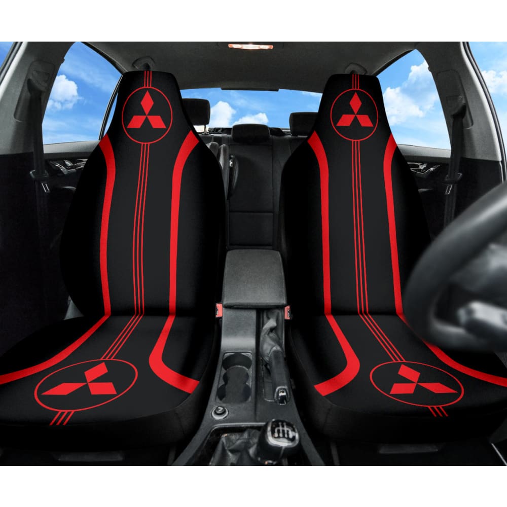 Red Mitsubishi Inspired Car Seat Covers Custom 4 210401 - YourCarButBetter