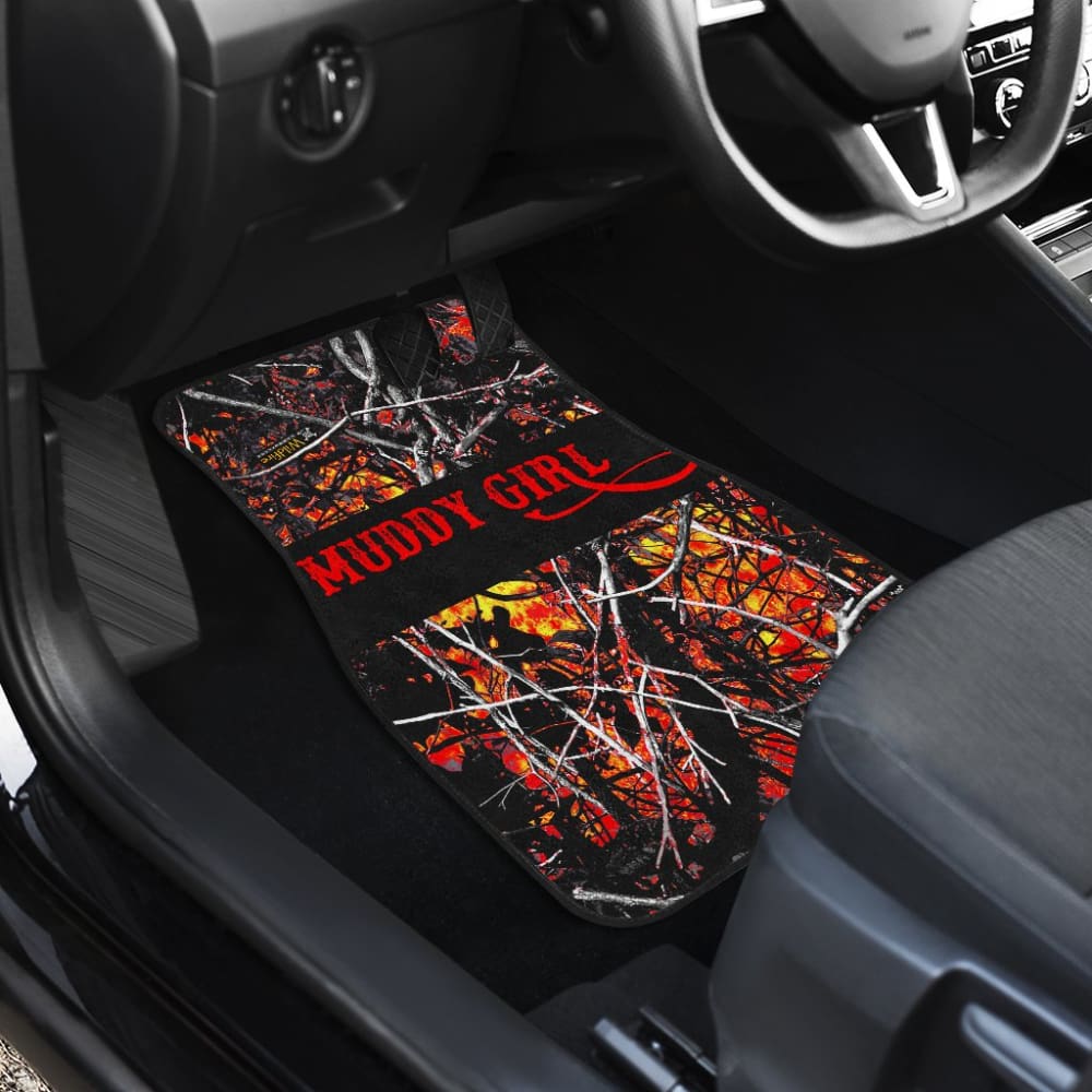 Red Orange Wildfire Muddy Girl Car Floor Mats 211002