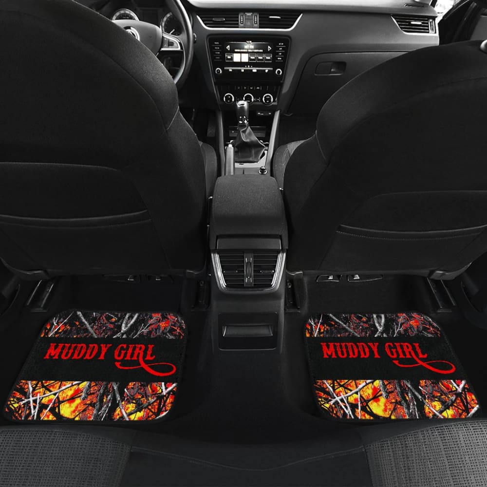 Red Orange Wildfire Muddy Girl Car Floor Mats 211002