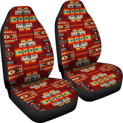 Red Pattern Native Car Seat Covers 093223 - YourCarButBetter
