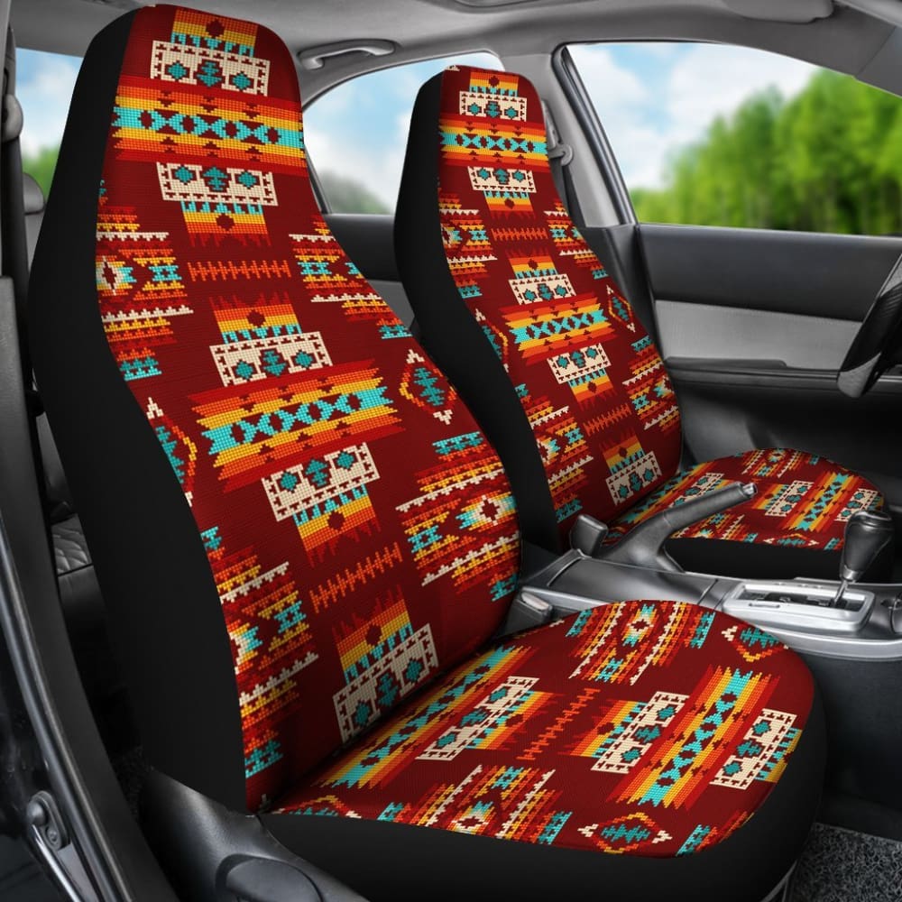 Red Pattern Native Car Seat Covers 093223 - YourCarButBetter