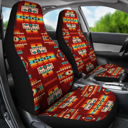 Red Pattern Native Car Seat Covers 093223 - YourCarButBetter