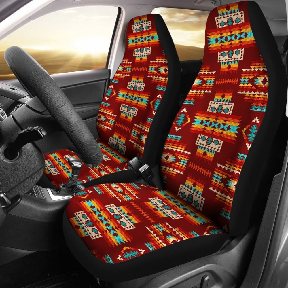 Red Pattern Native Car Seat Covers 093223 - YourCarButBetter