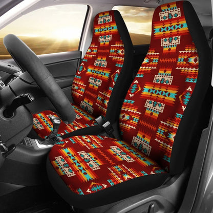 Red Pattern Native Car Seat Covers 093223 - YourCarButBetter