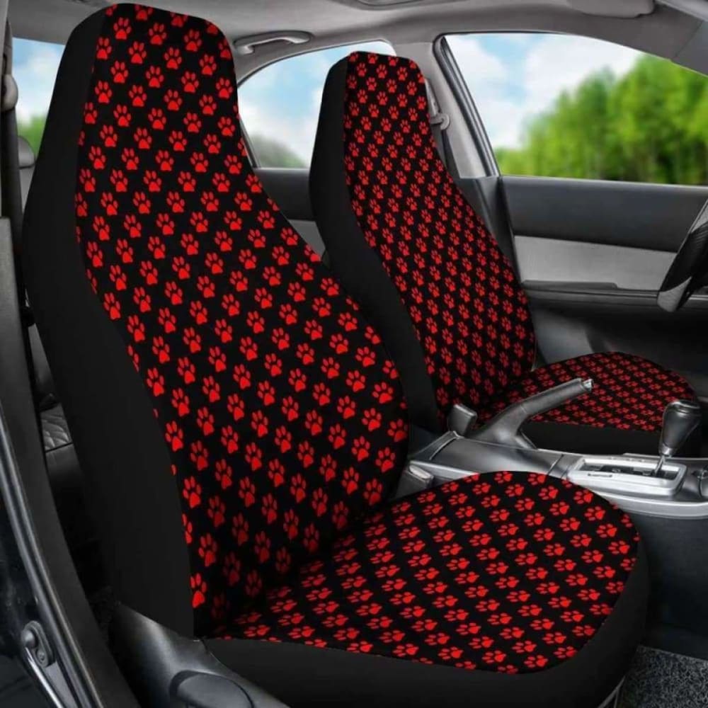 Red Paw Print Car Seat Covers Awesome 161012