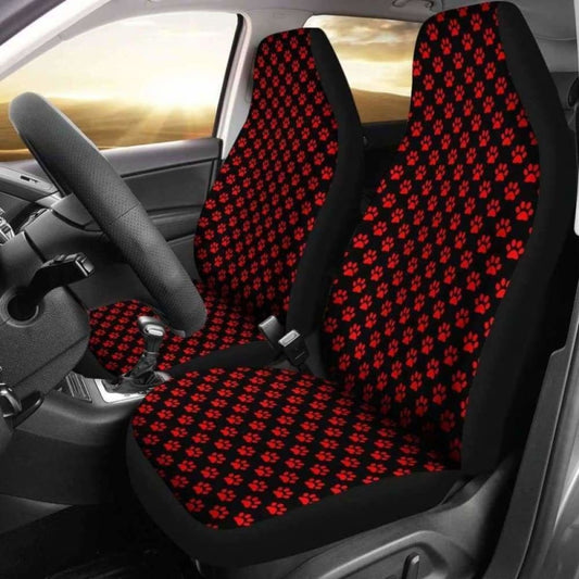 Red Paw Print Car Seat Covers Awesome 161012