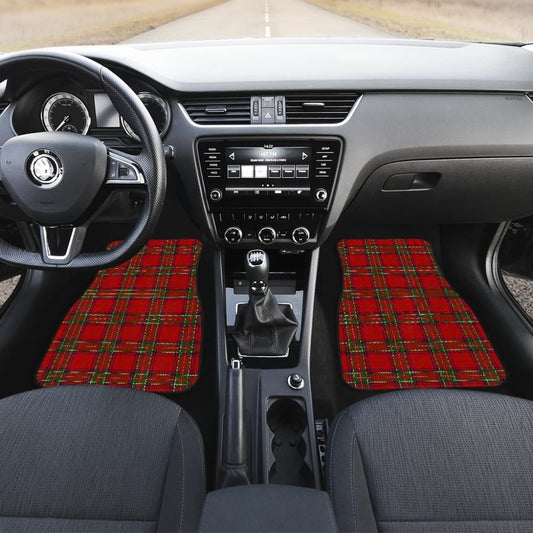 Red Royal Stewart Plaid Tartan Car Floor Mats 210201 - YourCarButBetter
