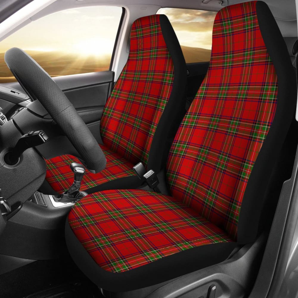 Red Royal Stewart Plaid Tartan Car Seat Covers 210201 - YourCarButBetter
