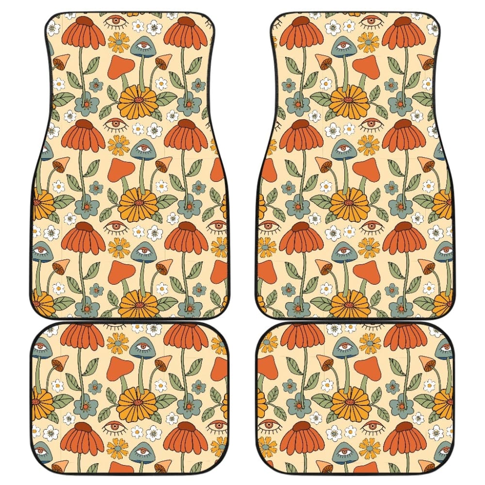 Retro Champignons Car Floor Mats 094201 - YourCarButBetter