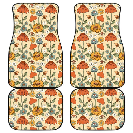 Retro Champignons Car Floor Mats 094201 - YourCarButBetter