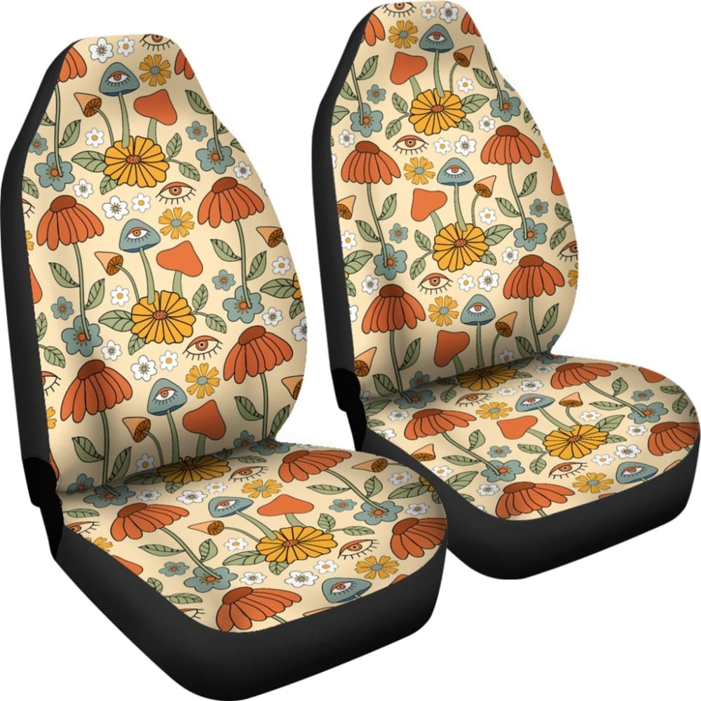 Retro Champignons Car Seat Covers 094201 - YourCarButBetter