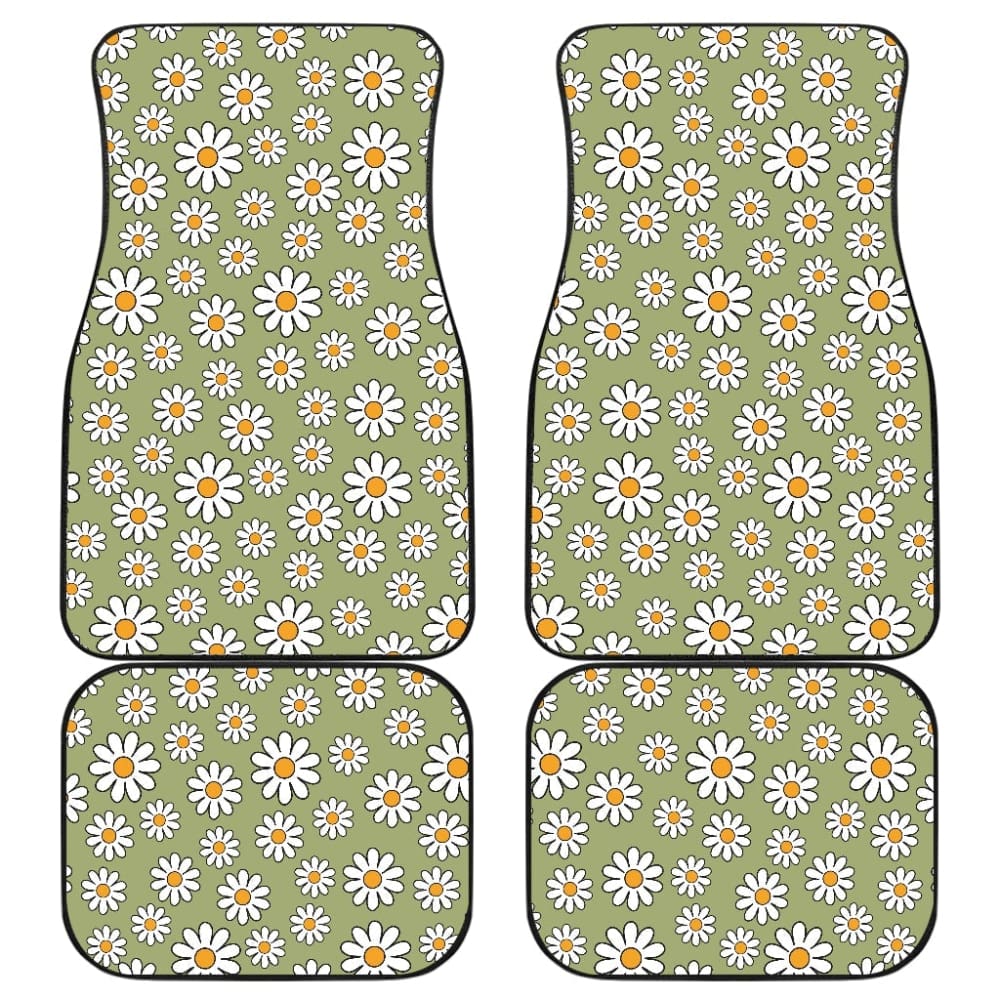 Retro Daisy Car Floor Mats 094201 - YourCarButBetter