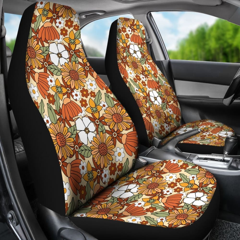 Retro Floral Mix Car Seat Covers 094201 - YourCarButBetter