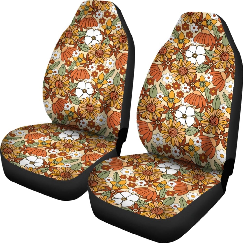 Retro Floral Mix Car Seat Covers 094201 - YourCarButBetter