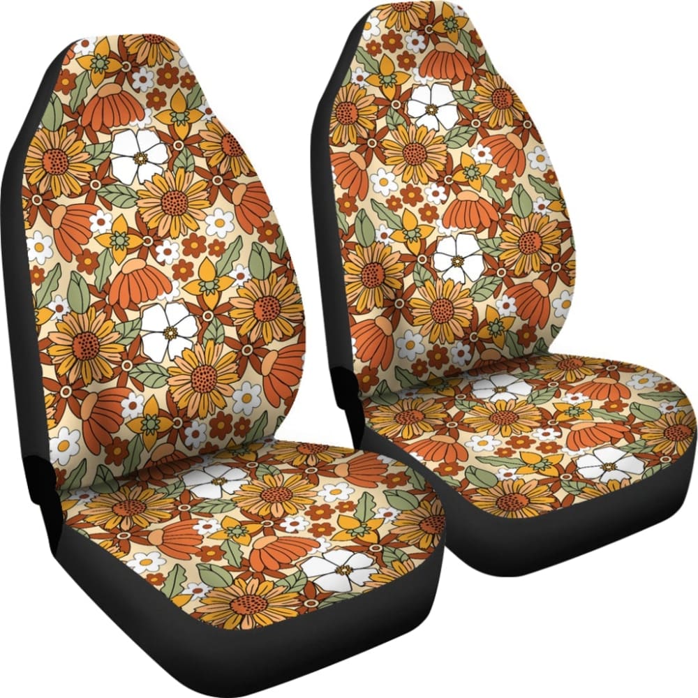 Retro Floral Mix Car Seat Covers 094201 - YourCarButBetter