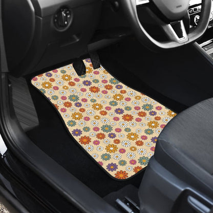 Retro Flower Mix Car Floor Mats 094201 - YourCarButBetter