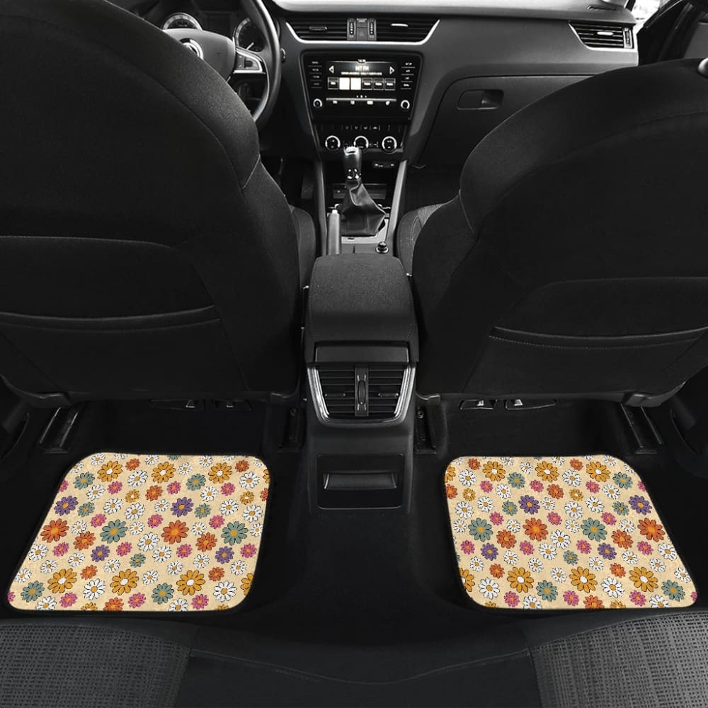 Retro Flower Mix Car Floor Mats 094201 - YourCarButBetter