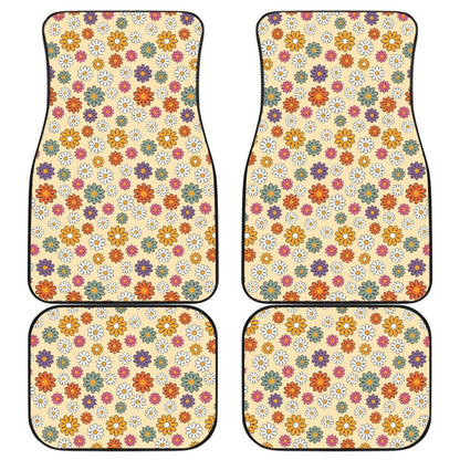 Retro Flower Mix Car Floor Mats 094201 - YourCarButBetter