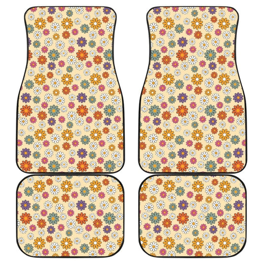Retro Flower Mix Car Floor Mats 094201 - YourCarButBetter