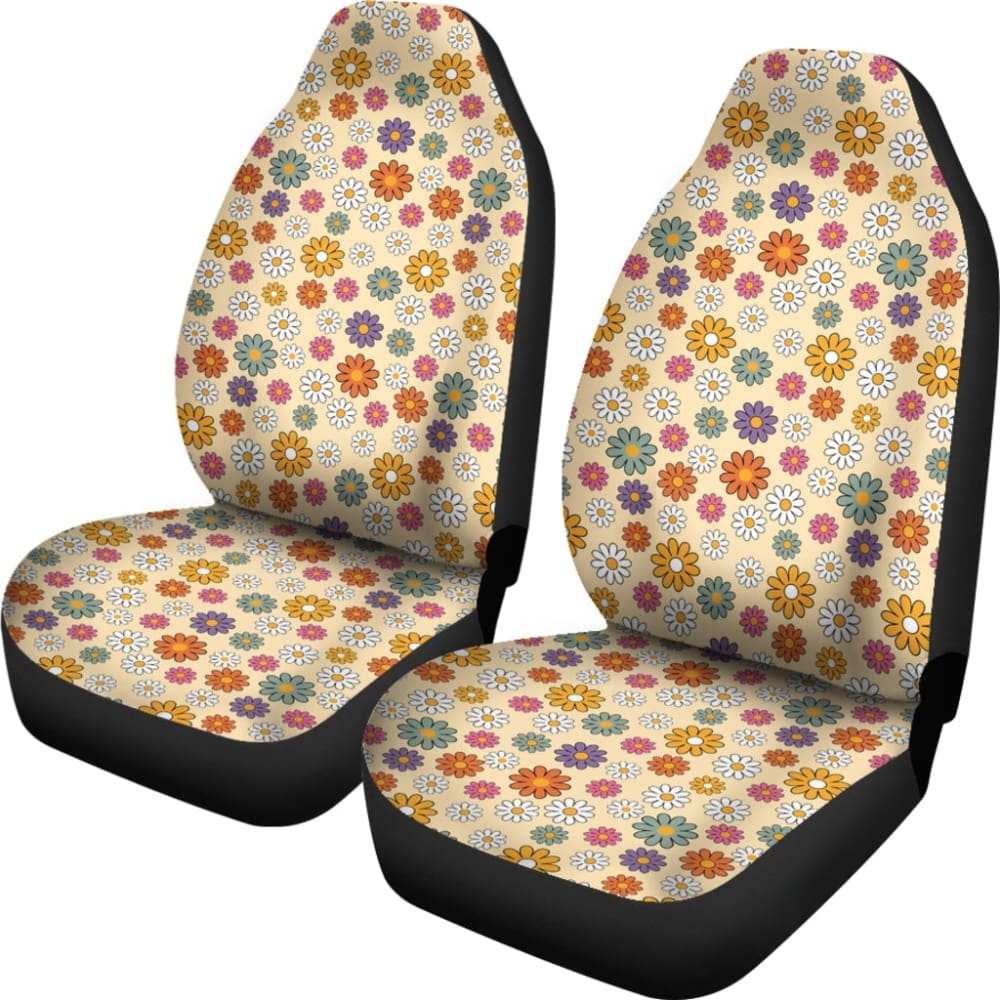 Retro Flower Mix Car Seat Covers 094201 - YourCarButBetter
