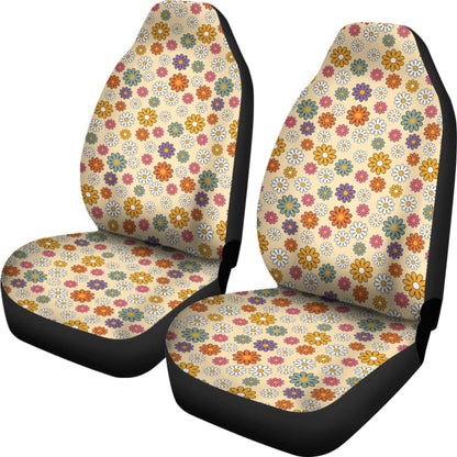 Retro Flower Mix Car Seat Covers 094201 - YourCarButBetter