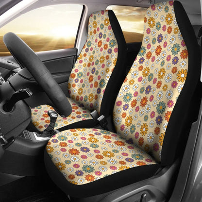 Retro Flower Mix Car Seat Covers 094201 - YourCarButBetter