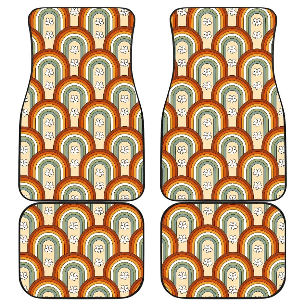 Retro Rainbow Car Floor Mats 094201 - YourCarButBetter