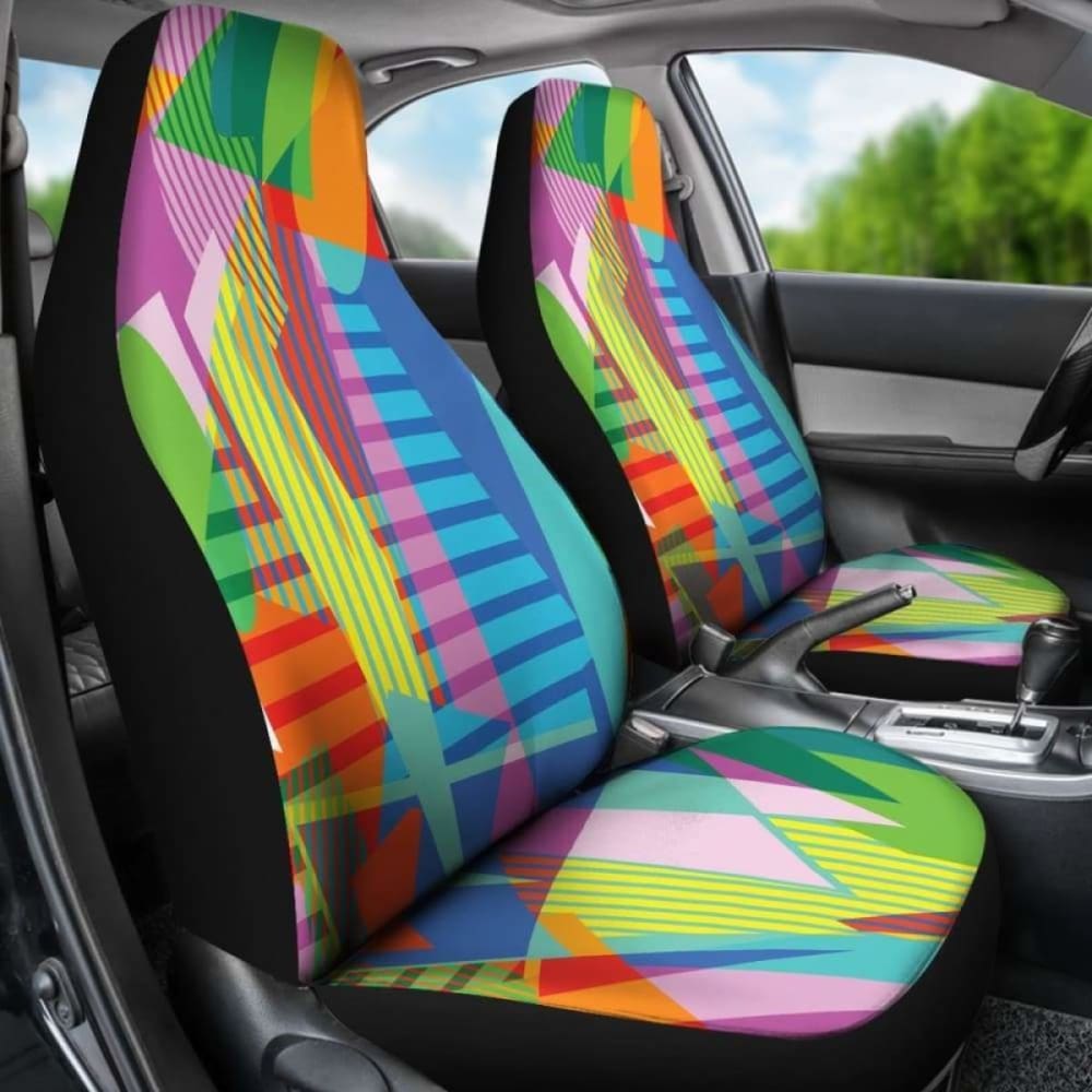 Retro Vintage 80’S & 90’S Fashion 2 Car Seat Covers 094201 - YourCarButBetter