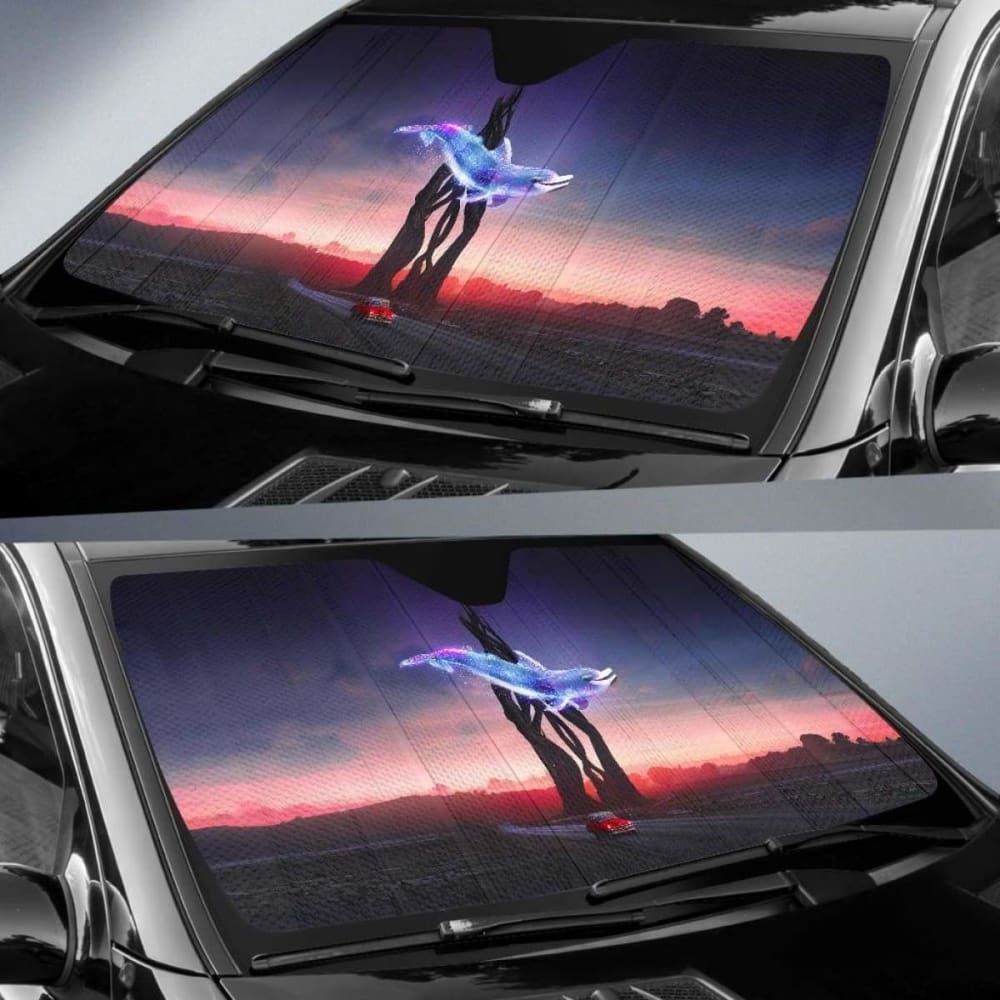 Ride Vintage Car Dolphin Journey Car Sun Shade 085424 - YourCarButBetter