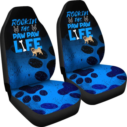 Rockin Paw Paw Life Pug Car Seat Covers 094209 - YourCarButBetter