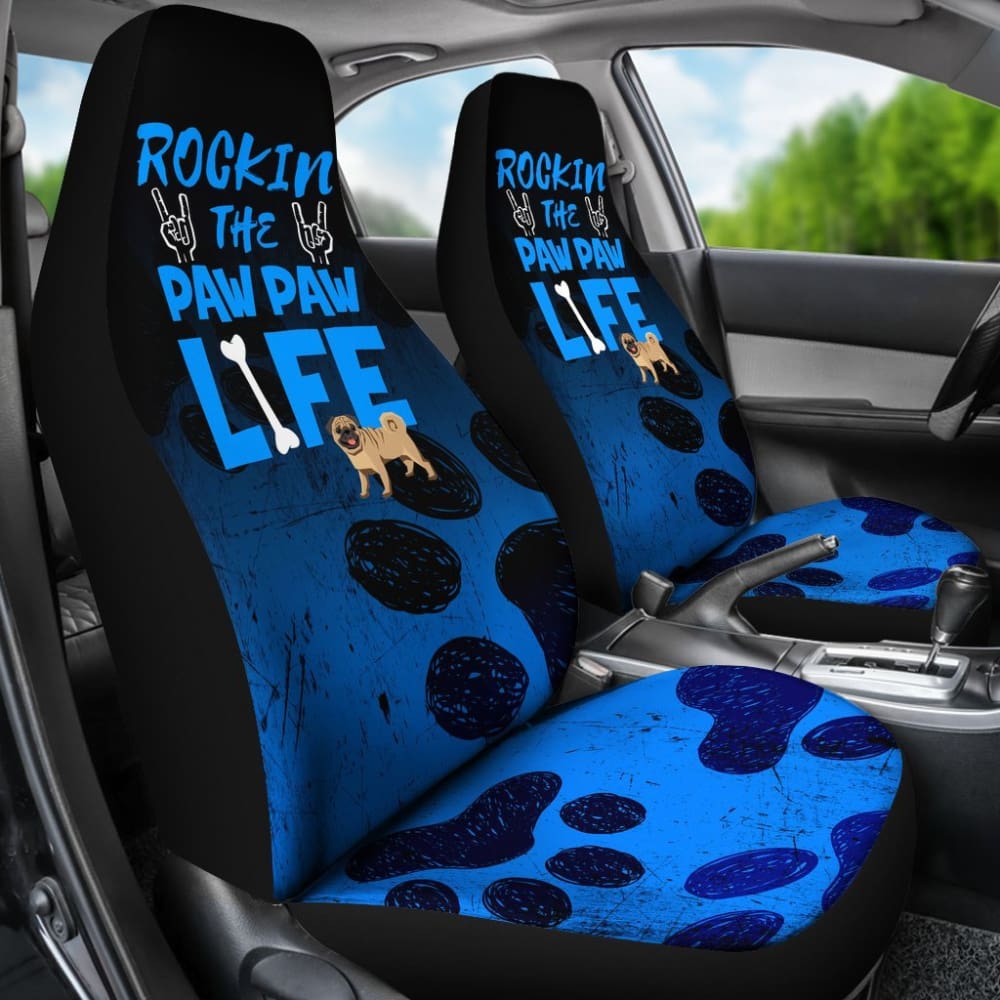 Rockin Paw Paw Life Pug Car Seat Covers 094209 - YourCarButBetter
