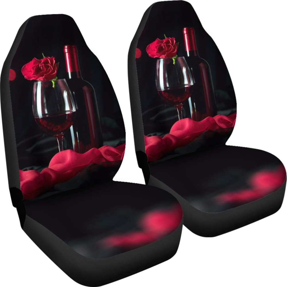 Romatic Couple Red Wine for Wine Lovers Car Seat Covers 211804 - YourCarButBetter