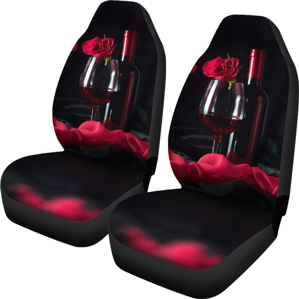 Romatic Couple Red Wine for Wine Lovers Car Seat Covers 211804 - YourCarButBetter