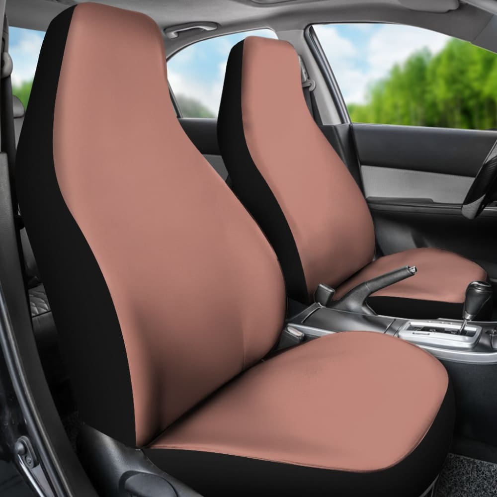 Rose Gold Solid Color Car Seat Covers Set 174510 - YourCarButBetter