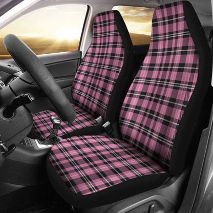 Rose Pink And Black Plaid Car Seat Covers 105905 - YourCarButBetter