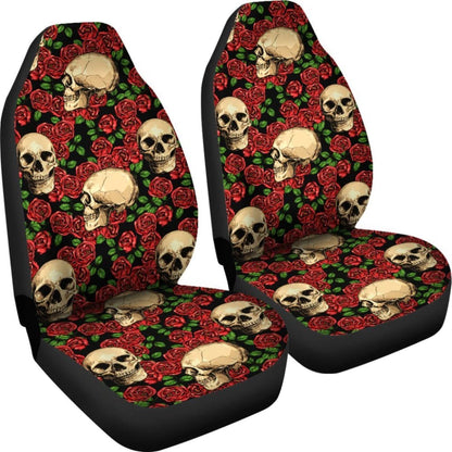 Rose Skulls Car Seat Covers Set 174510 - YourCarButBetter